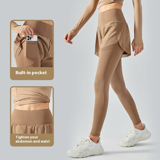 Leggins de Cintura Alta con Efecto Dos Piezas y Malla Antiexposición - Image 3
