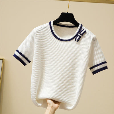 Suéter de Seda de Hielo Tejido para Mujer - Pullover Holgado y Transpirable - Image 16