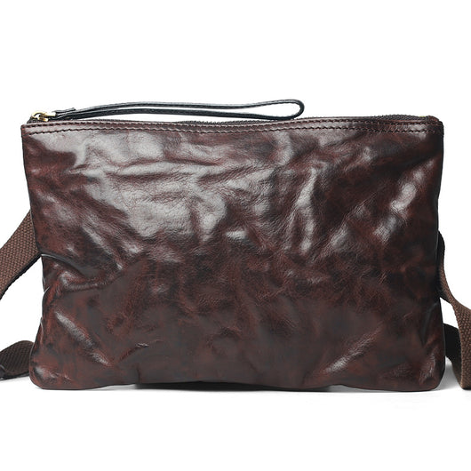 Bolso Vintage de Cuero Artesanal con Volante y Cierre de Cremallera - Image 9