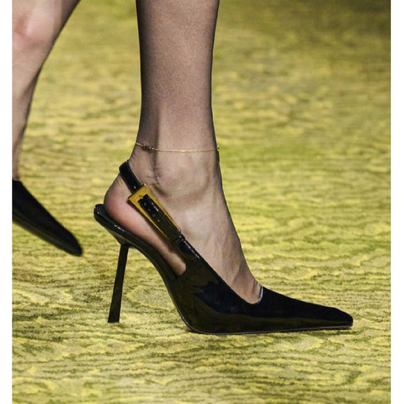 Sandalias Stiletto con Tira Trasera y Punta Afilada para Mujer