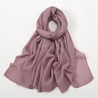 Pañoleta Suave de Poliéster Arrugado en Colores Lisos para Mujer - Image 12