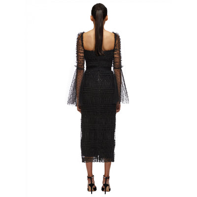 Vestido Elegante Femenino Lunares Malla Chifón - Image 6