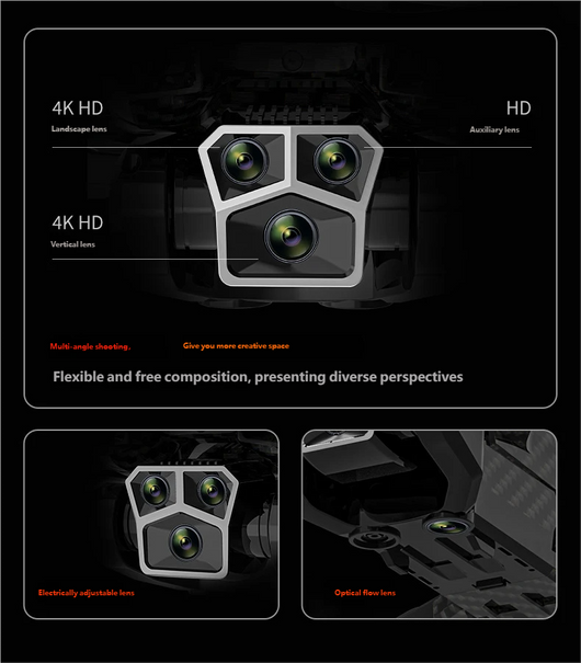 Dron YT150 con Triple Cámara, Esquiva Obstáculos y Motor sin Escobillas - Image 7