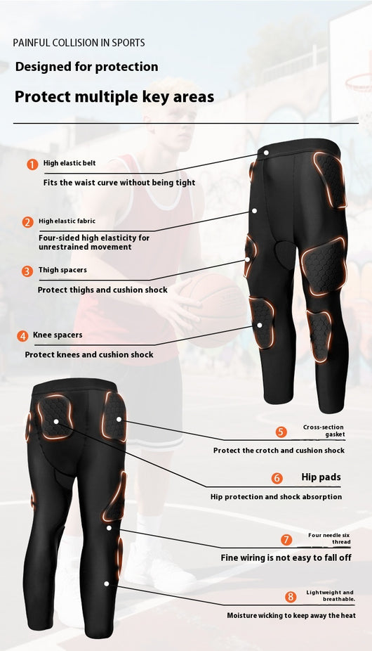 Pantalones de Compresión con Protección de Rodillas para Deportes - Image 11