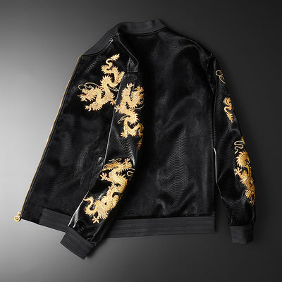 Chaqueta Cardigan Beisbolera con Bordado Dorado - Image 5