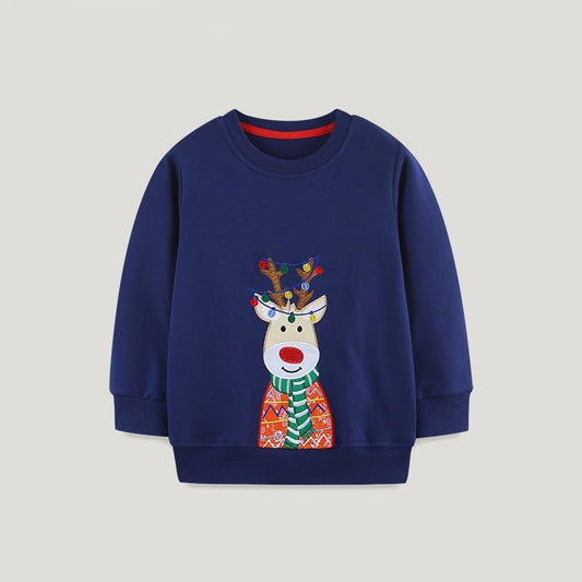 Sudadera Navideña para Niño Estilo Europeo con Bordado Exclusivo
