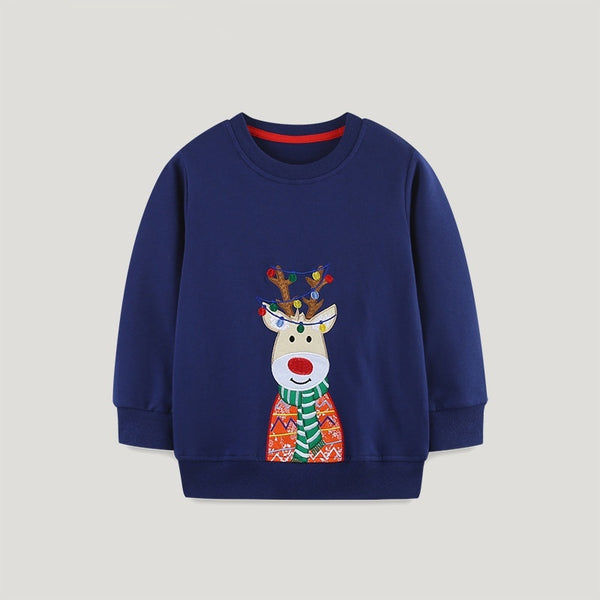 Sudadera Navideña para Niño Estilo Europeo con Bordado Exclusivo