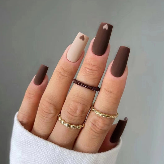 Pegatinas de Uñas Removibles Café Latte - Largo Medio - Image 7
