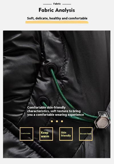 Chaqueta de Plumón Invierno Hombre con Grafeno - Abrigo Térmico Impermeable Negro y Dorado - Image 20