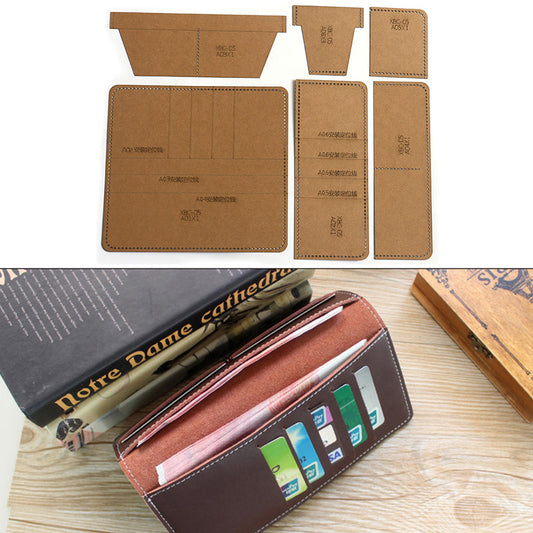 Cartera Larga con Clip para Dinero - Plantilla Acrílica para Dibujo