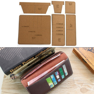 Cartera Larga con Clip para Dinero - Plantilla Acrílica para Dibujo