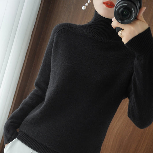 Suéter Cuello Alto Mujer Lana Gruesa Oversize Manga Larga - Image 17