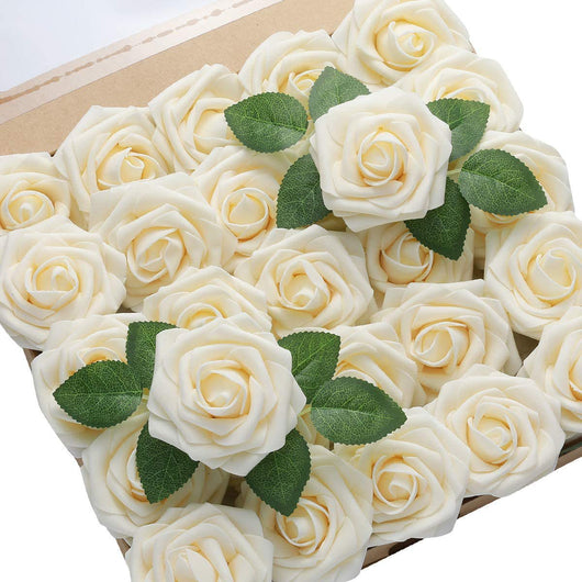 Rosas de Espuma PE con Tallo y Hojas - 25 Flores Decorativas para Bodas y San Valentín - Image 15