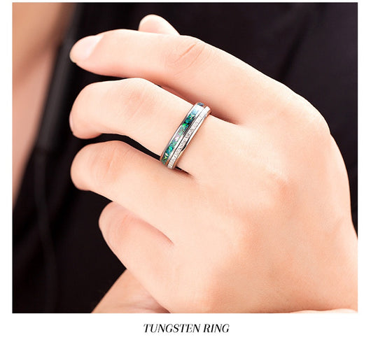 Anillo de Tungsteno con Incrustaciones de Plata y Estrellas - Image 13