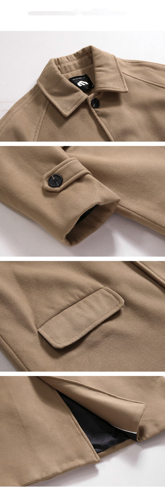 Abrigo Largo de Lana para Hombre - Otoño e Invierno - Image 5