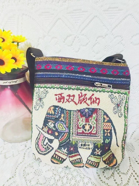 Bolso Bandolera Bordado Étnico con Elefante y Mariposa Estilo Chino - Image 66