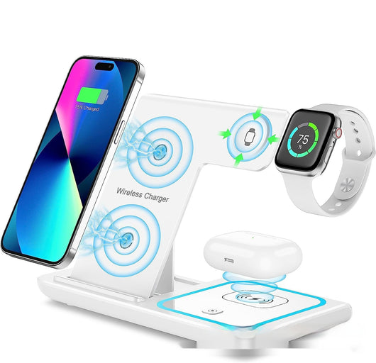 Cargador Inalámbrico Múltiple 4 en 1 - Compatible con Smartphone, Reloj y Auriculares - Image 5