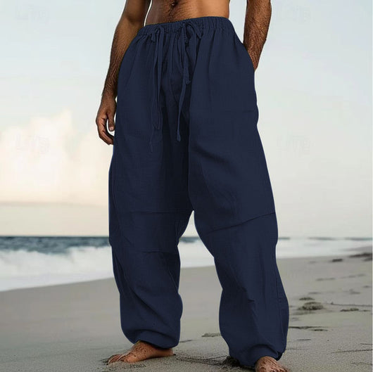 Pantalones Rectos de Playa Lisos - Cómodos para el Día a Día - Image 14