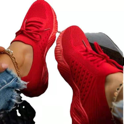 Zapatillas Deportivas Plataforma para Mujer - Tenis Fashion Tejido Volador Talla Grande - Image 6
