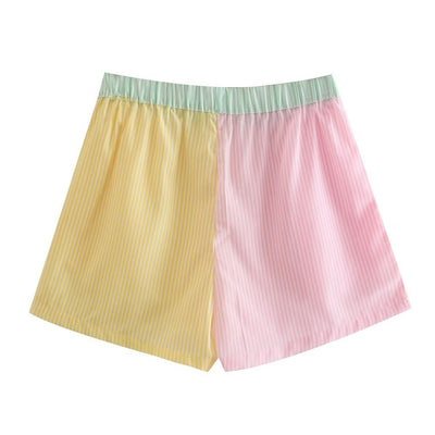 Pantalones de Cintura Alta con Rayas y Bloques de Color - Image 8