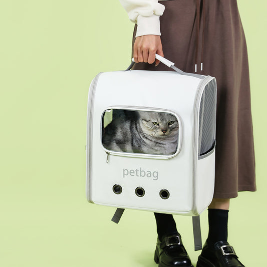Mochila Transportadora para Gatos con Ventana Transparente de Gran Capacidad
