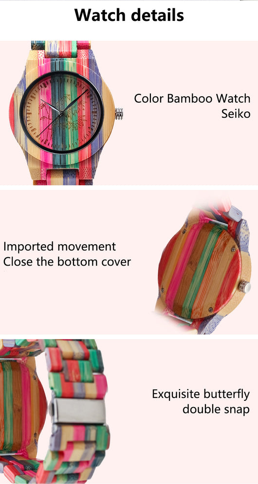 Reloj de Cuarzo Bambú con Diseño Leisure Color - Image 9