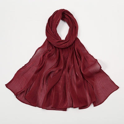 Pañuelo de Seda Chiffon Transpirable Efecto Anti-Arrugas Colores Lisos - Image 14