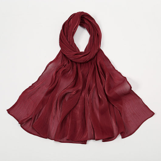Pañuelo de Seda Chiffon Transpirable Efecto Anti-Arrugas Colores Lisos - Image 14