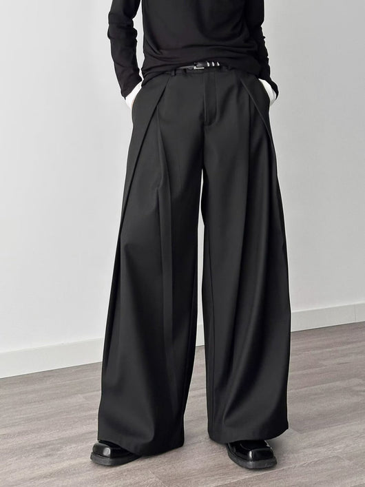 Pantalones Holgados Drapeados Hasta el Piso para Hombre - Image 11