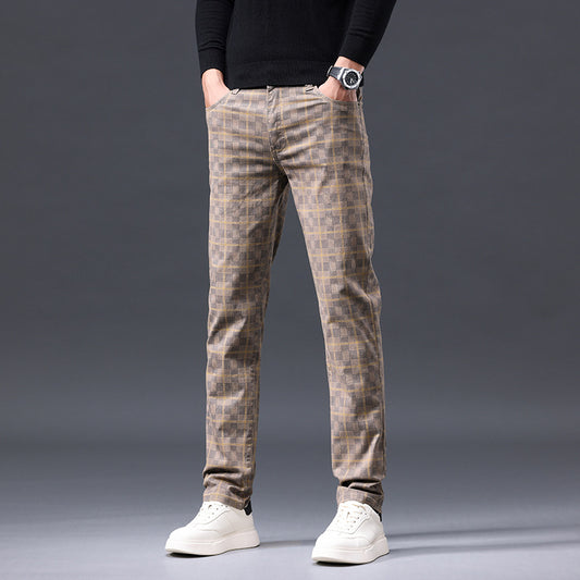 Pantalones Casuales de Algodón Estilo Británico para Hombre