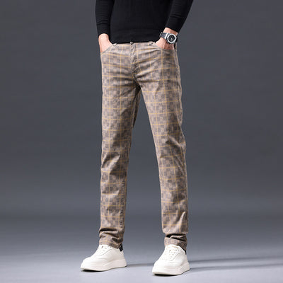 Pantalones Casuales de Algodón Estilo Británico para Hombre