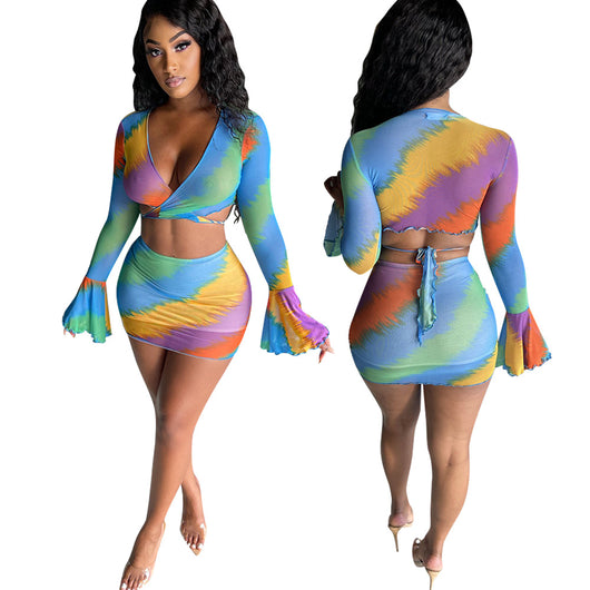 Conjunto Corto de Tul Sensual para Discoteca - Falda Transparente de Dos Piezas - Image 2