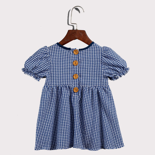 Vestido Infantil Festivo a Cuadros con Bordados para el Día de la Independencia - Image 3