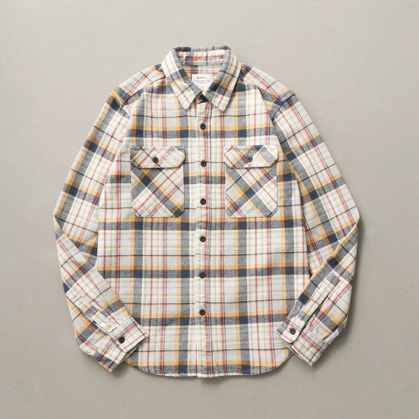 Camisa de Cuadros Gruesa Retro para Hombre con Manga Larga