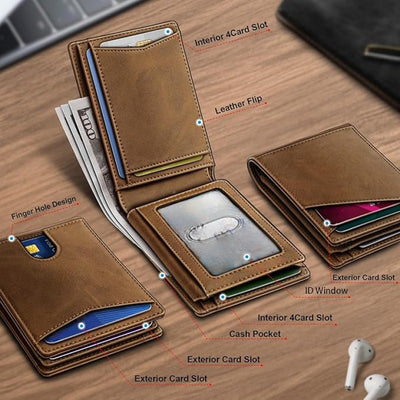 Billetera Retro Antirrobo con Múltiples Compartimentos para Tarjetas - Image 8