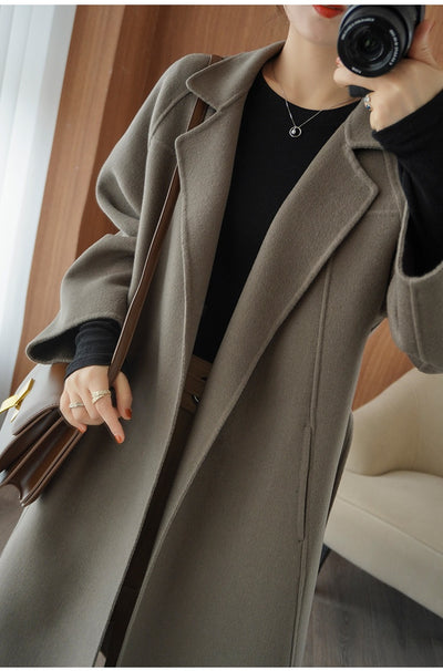 Abrigo Reversible de Cachemira para Mujer - Largo Suelto Oversize - Image 22