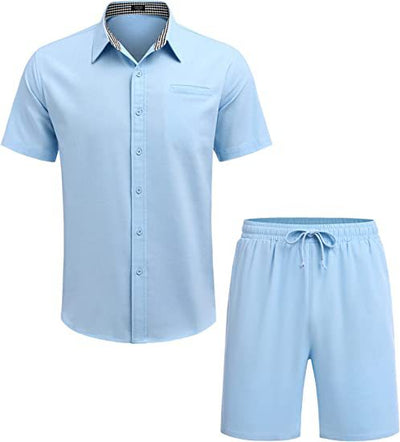 Conjunto Casual de Camisa y Shorts para Hombre - Image 8