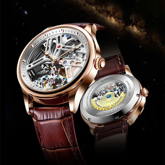 Reloj de Pulsera Automático con Movimiento Esqueleto Visible