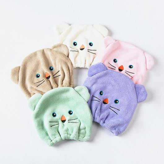 Gorro Absorbente Secador de Cabello Infantil con Diseño de Gato Adorable - Image 18