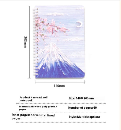 Cuaderno de Espiral A5 con Diseño Paisaje Óleo - Libreta de Notas Gruesa con Líneas - Image 14