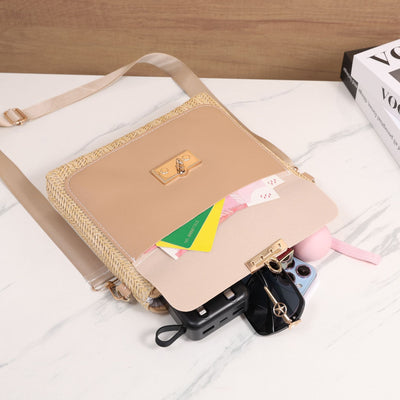 Bolsa de Hombro Tejida en Paja - Diseño Liso y Versátil - Image 14