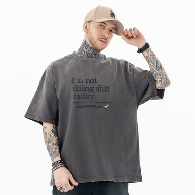 Camiseta de Algodón Suelta con Efecto Vintage Desgastado - Image 3