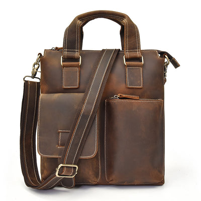 Bolso Tote de Cuero Crazy Horse Gran Capacidad - Image 46