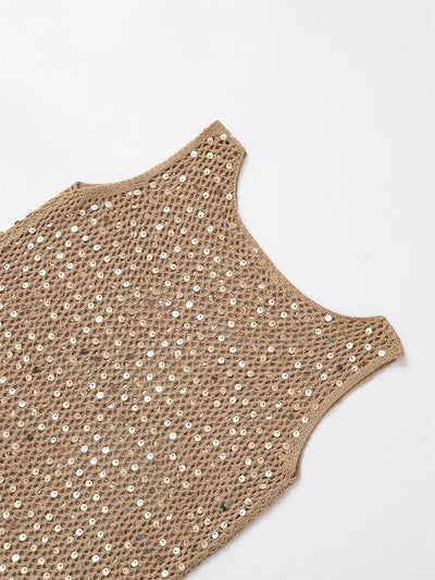 Chaleco Retro Artístico con Lentejuelas Caladas - Image 12
