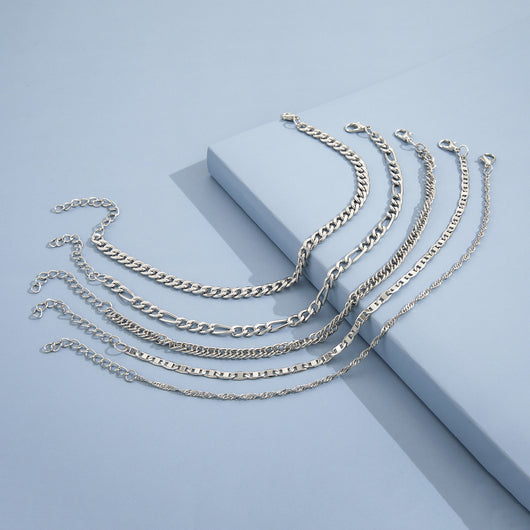 Set de 5 Tobilleras Cadena Serpiente Retro Metal Elegante - Image 17