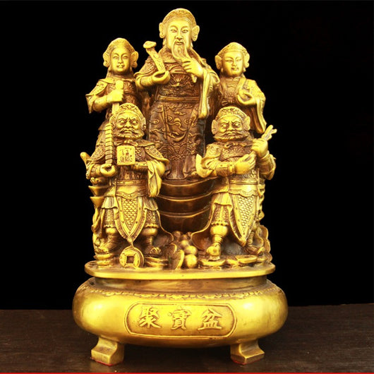 Buda Dios de la Riqueza en Cobre Puro - Estatua Grande - Image 15