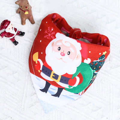 Vestido Navideño para Mascotas con Estampado de Algodón y Pañoleta Triangular - Image 4