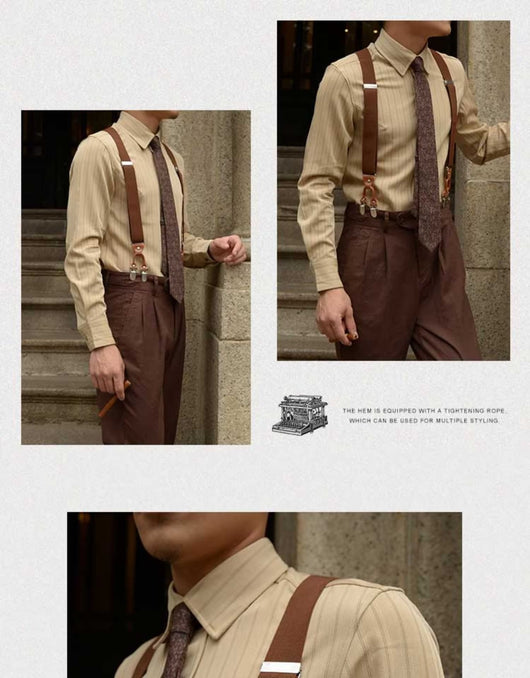 Camisa Vintage a Rayas para Hombre - Primavera y Otoño - Image 14