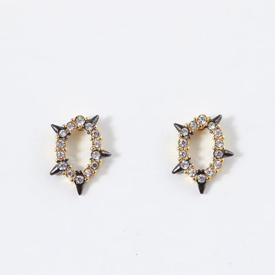 Aretes de Diamante con Diseño Geométrico Irregular Hueco - Image 6