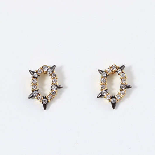 Aretes de Diamante con Diseño Geométrico Irregular Hueco - Image 6